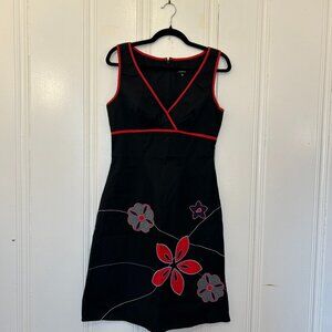 Mica black and red cotton sleeveless 90's vintage dress